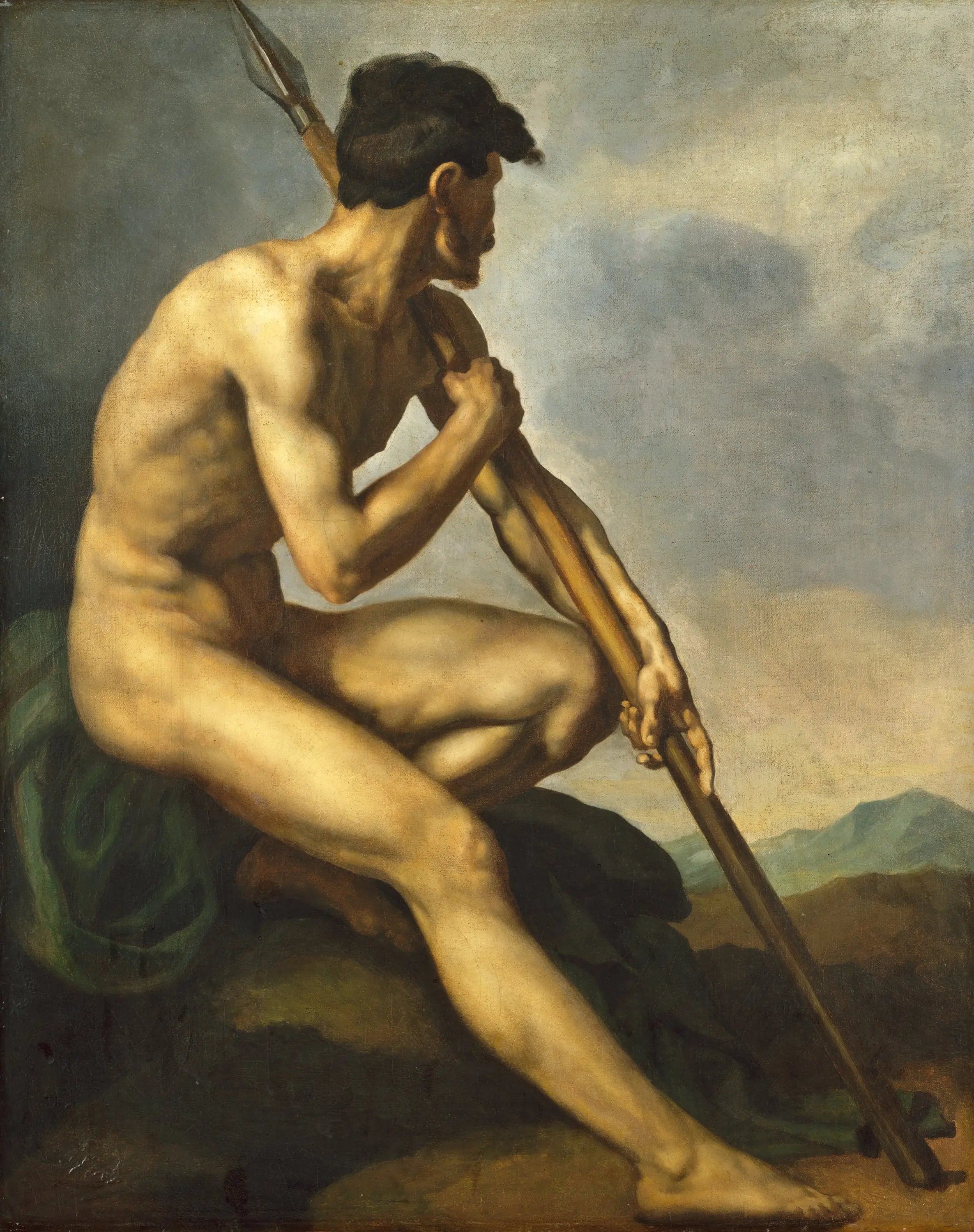 Naked Warrior with a Spear
