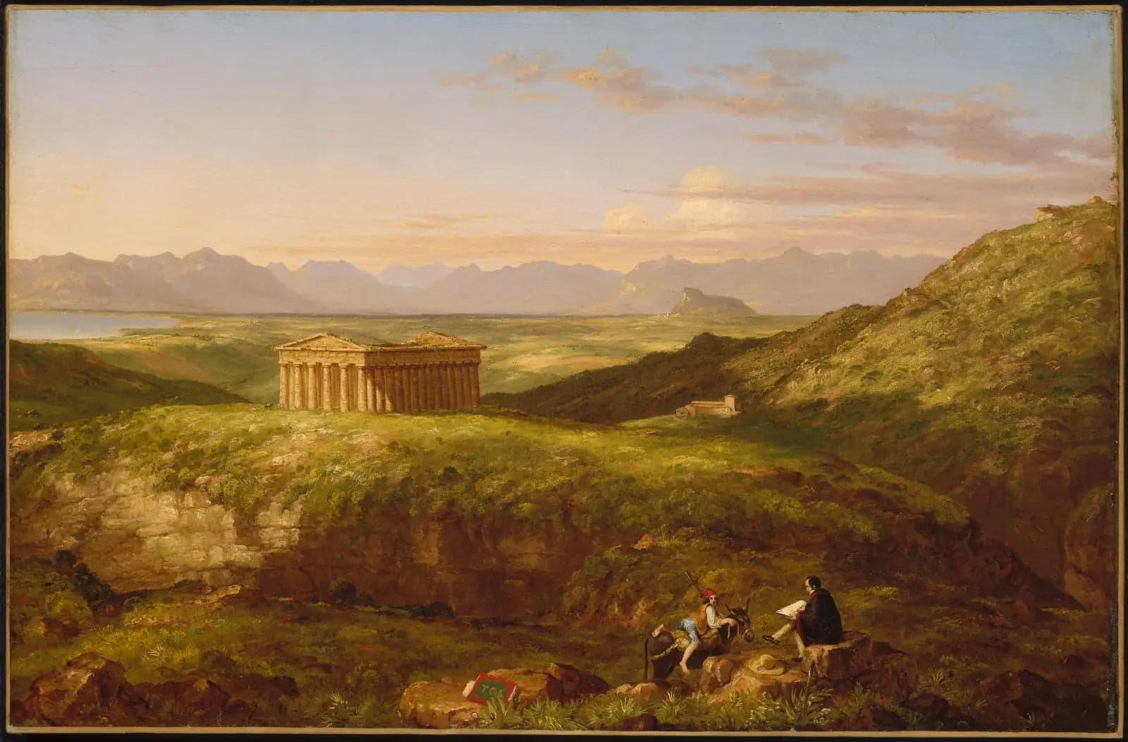 The Temple of Segesta with the artist drawing