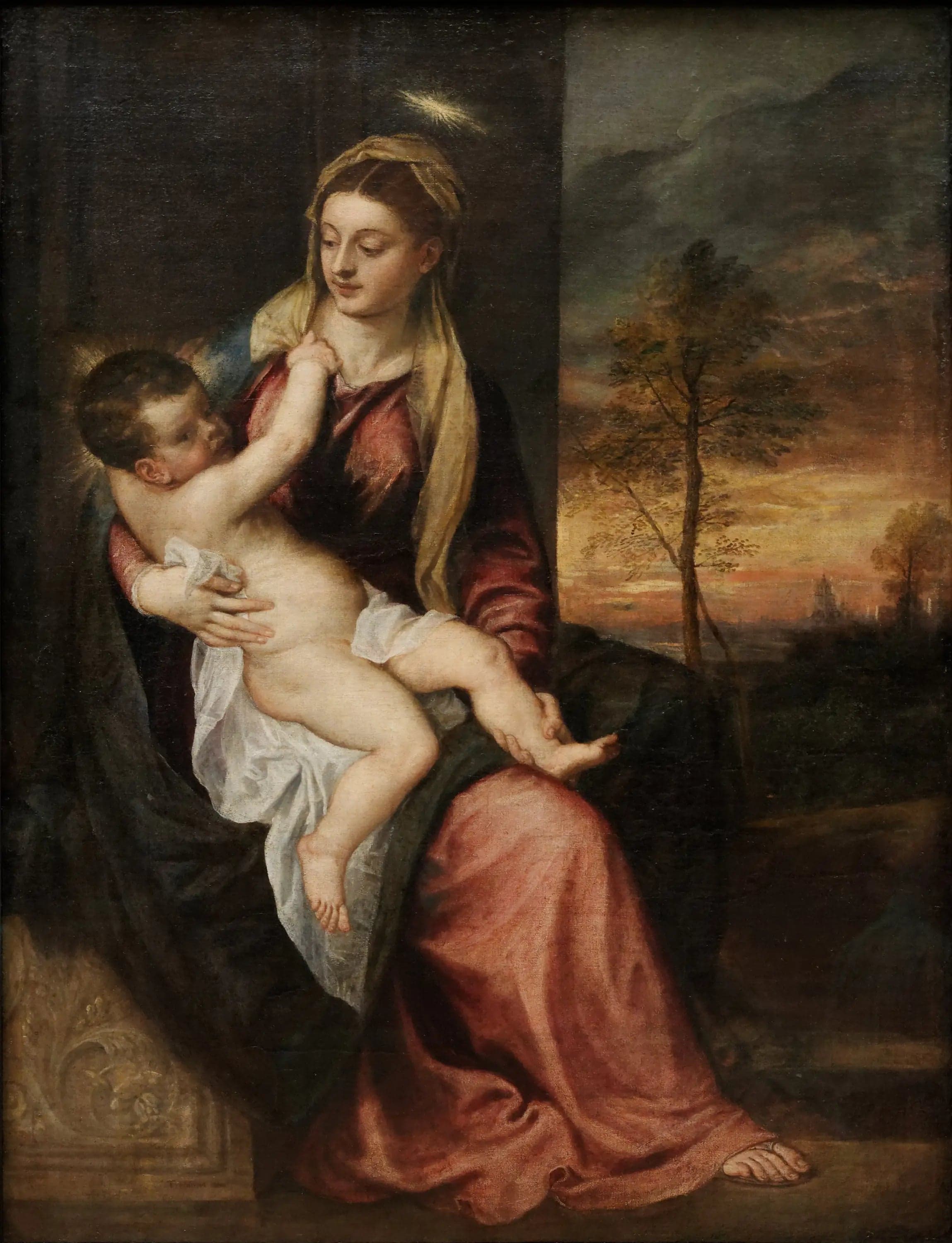 The Virgin and Child in an Evening Landscape