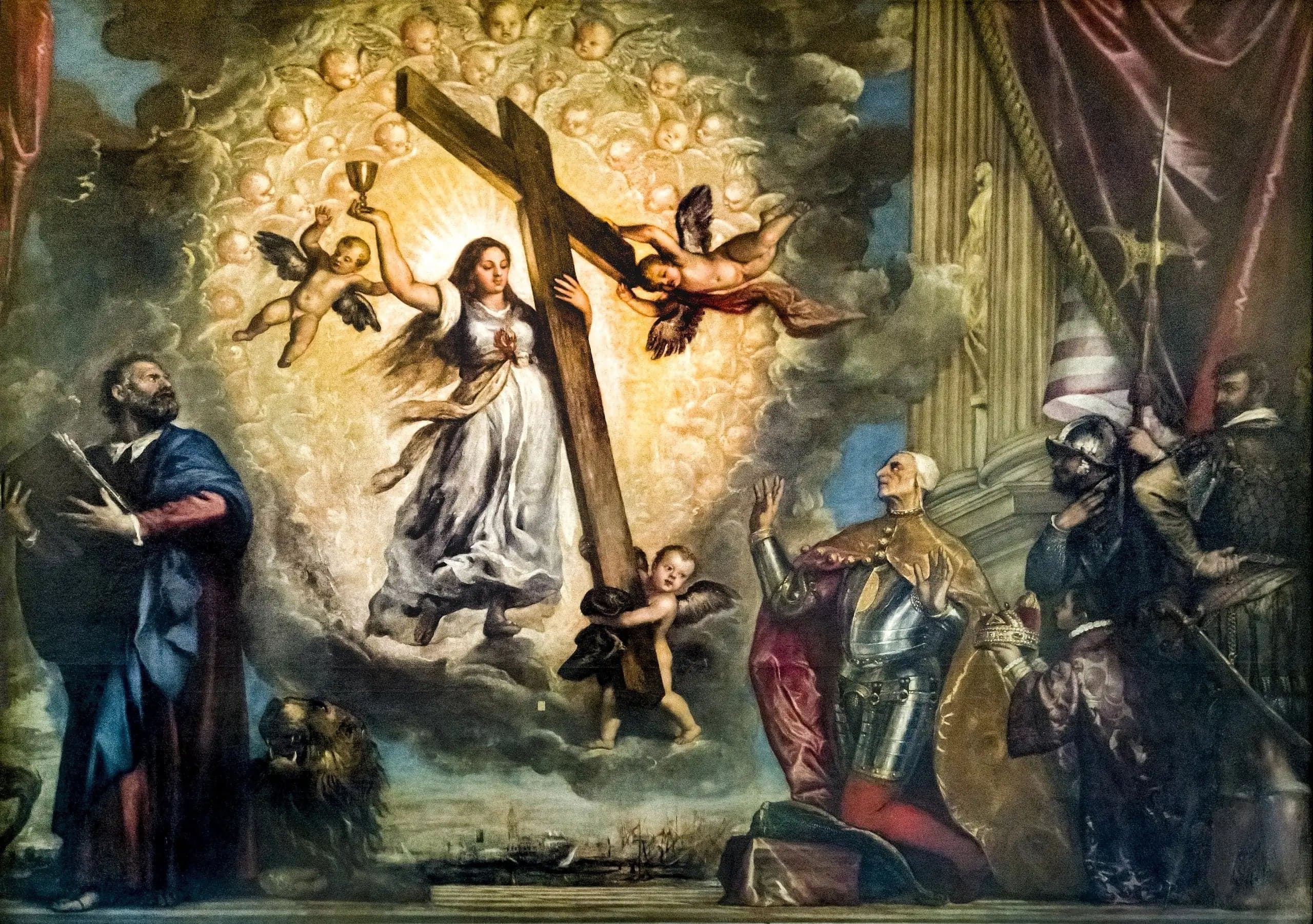 The doge Antonio Grimani kneeling before faith