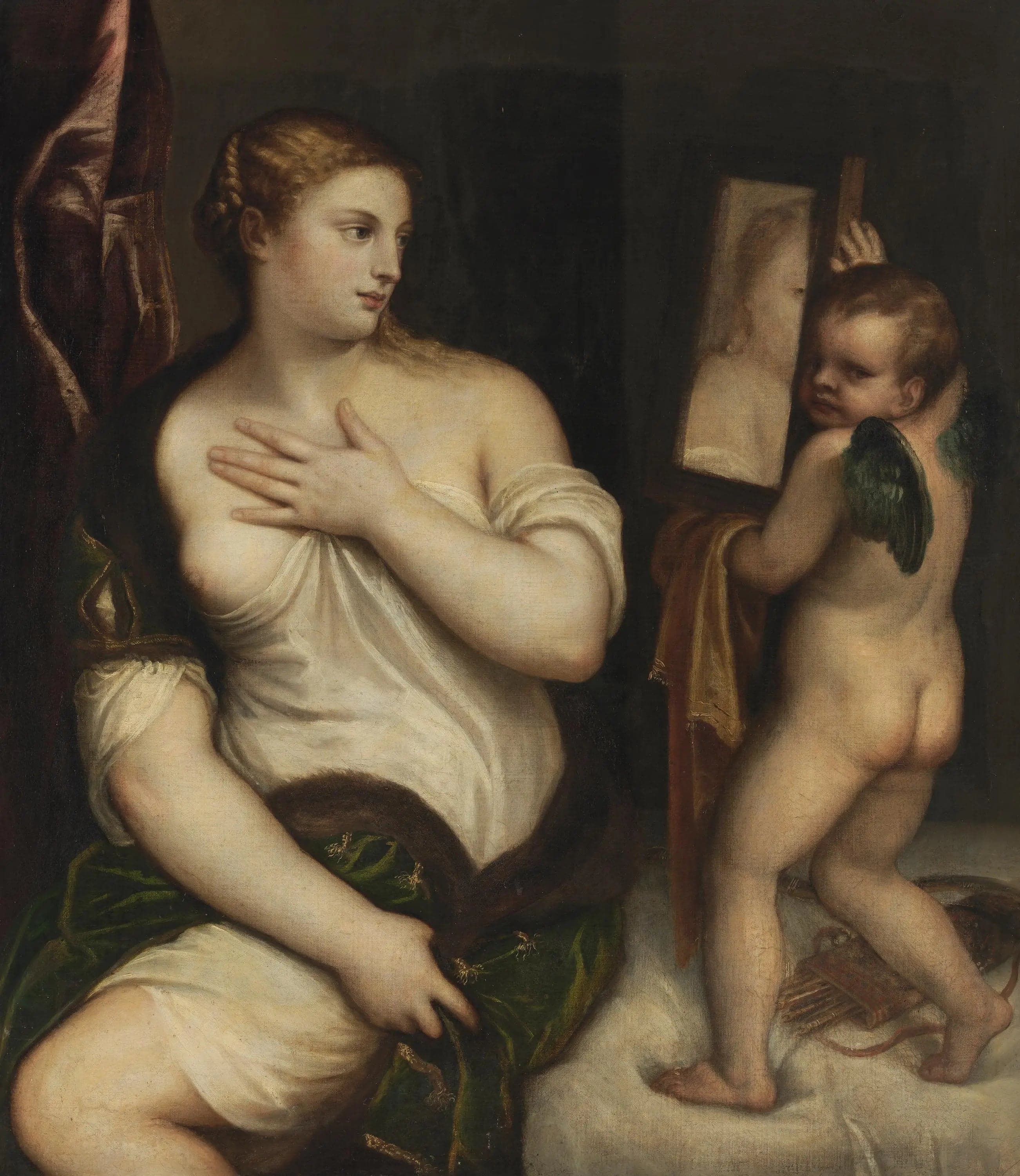 Venus and Cupid with a Mirror