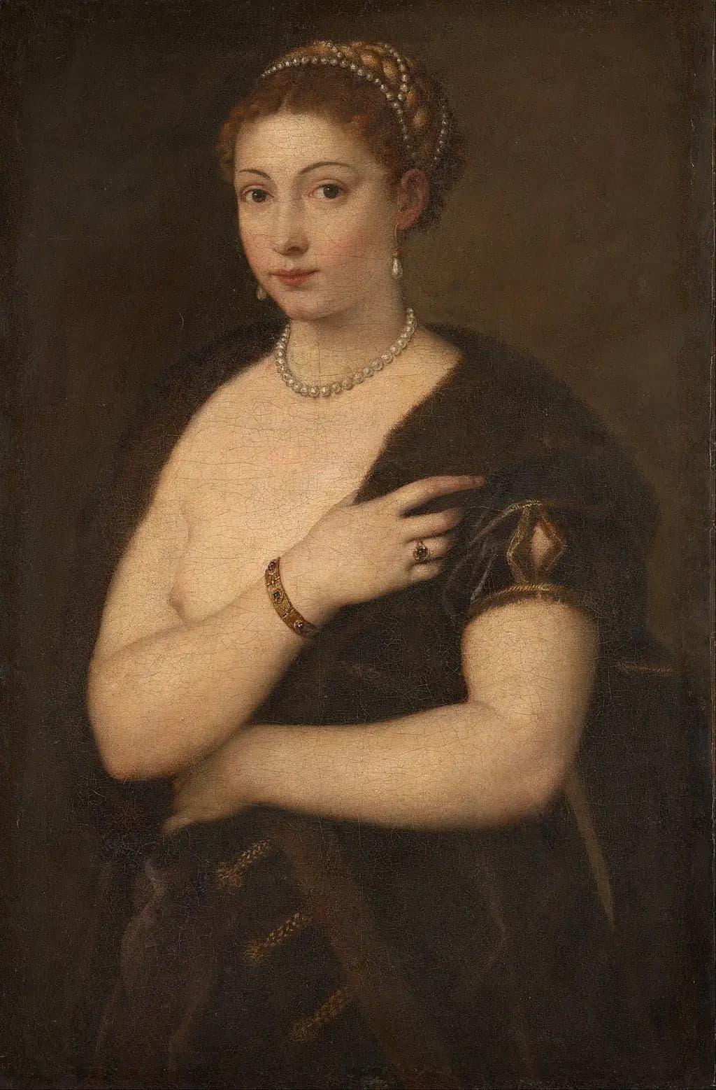 Young Woman with Fur