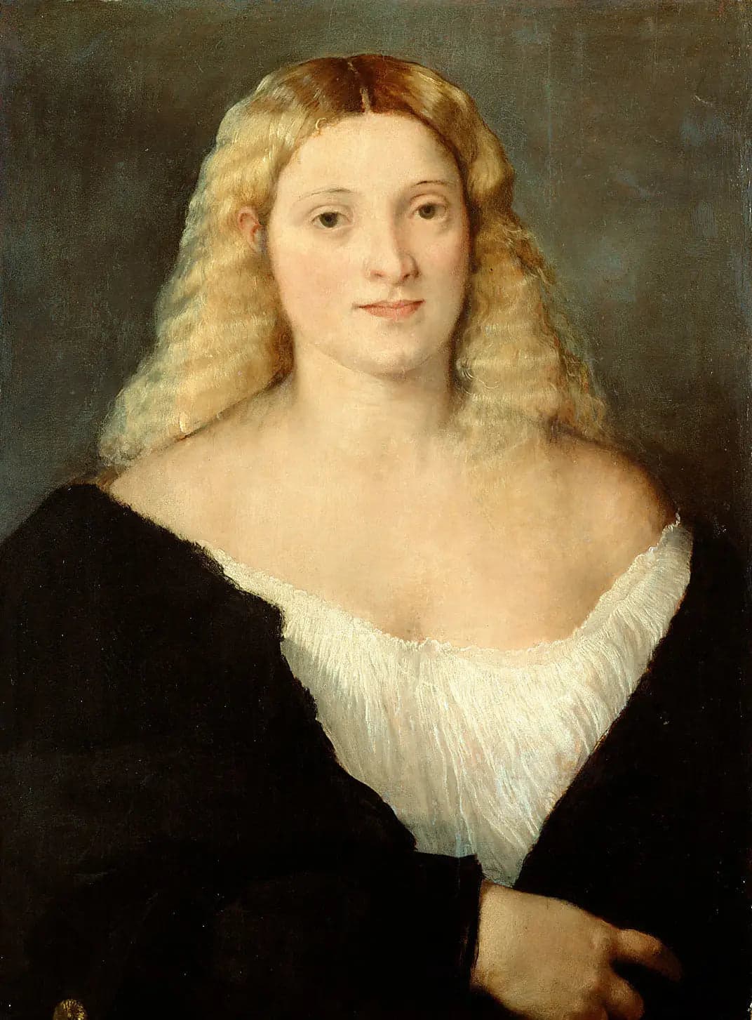 Young woman in a black dress