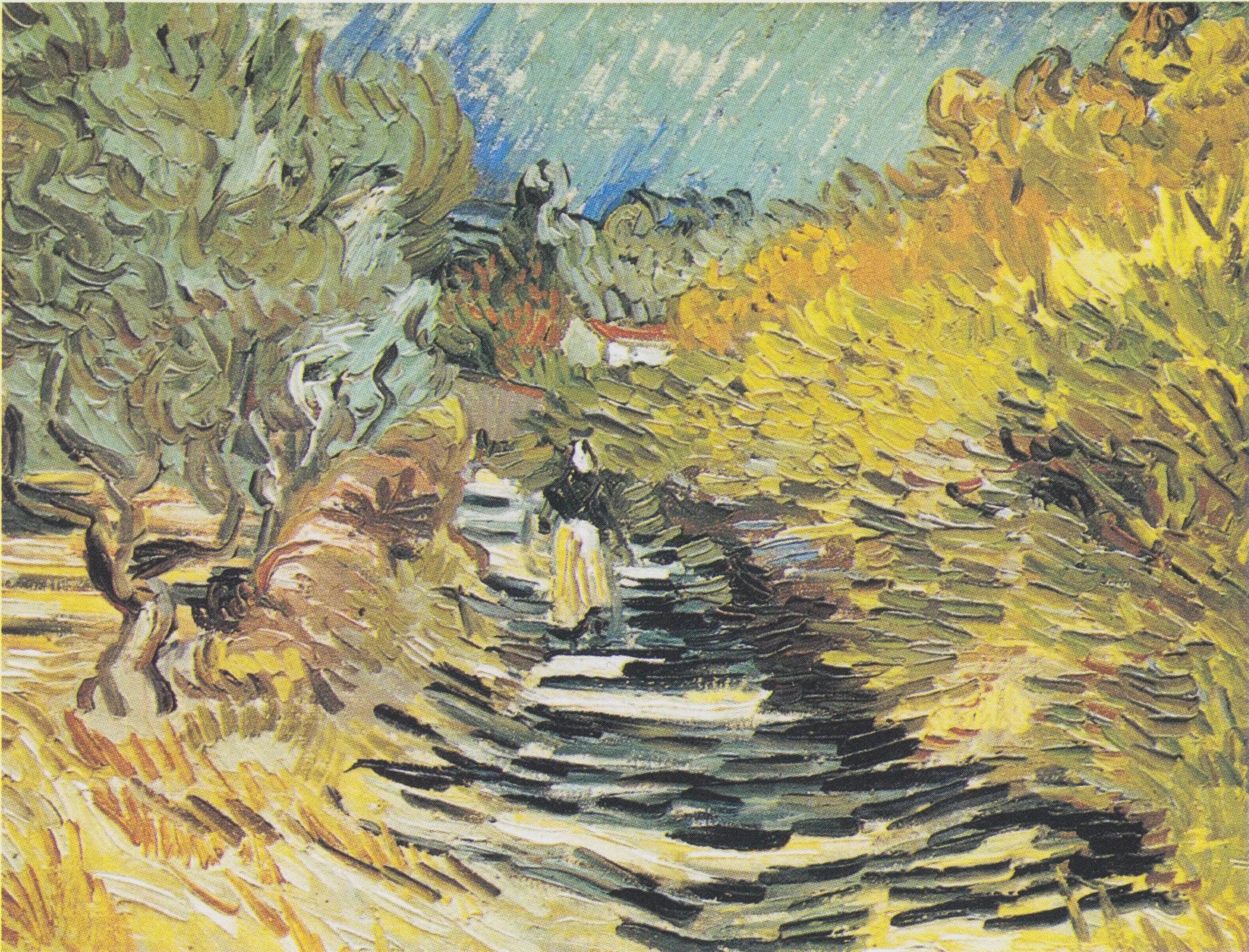 A Road in Saint-Rémy with a Female Figure
