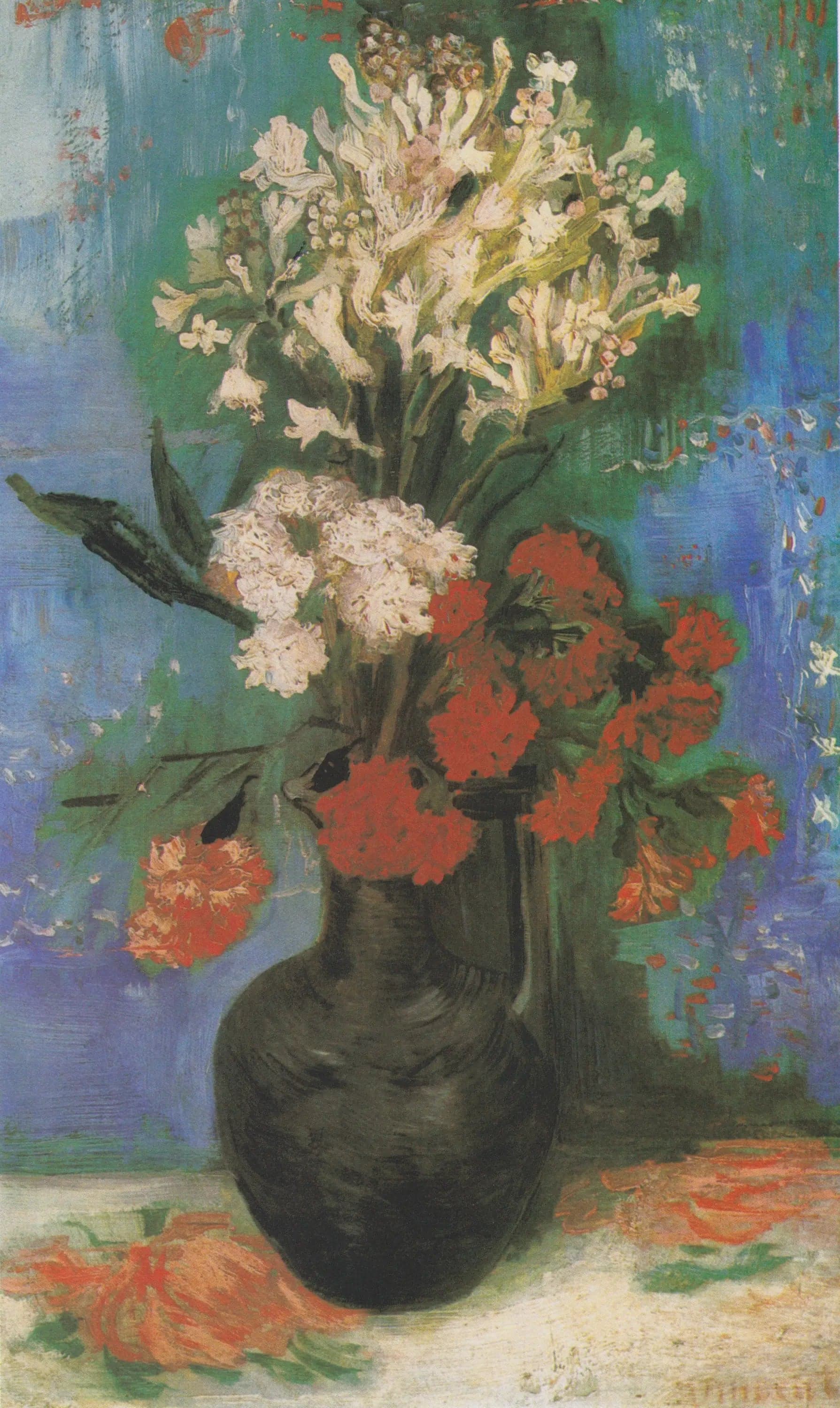 Vase with Carnations and Other Flowers